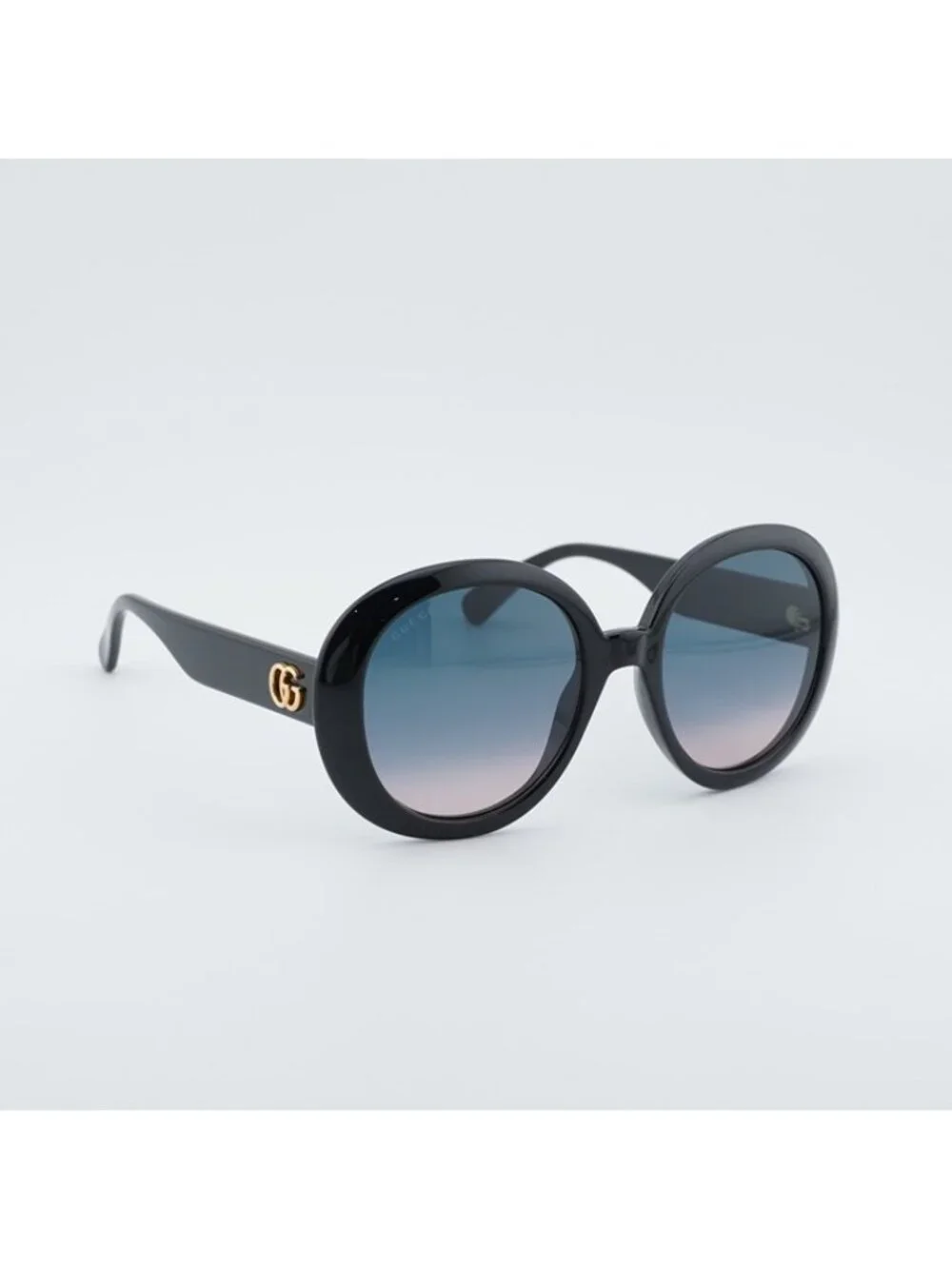 Gucci GG0712S 002 Women Sunglasses Black Round Frame, Blue Lenses - Picture 8 of 11